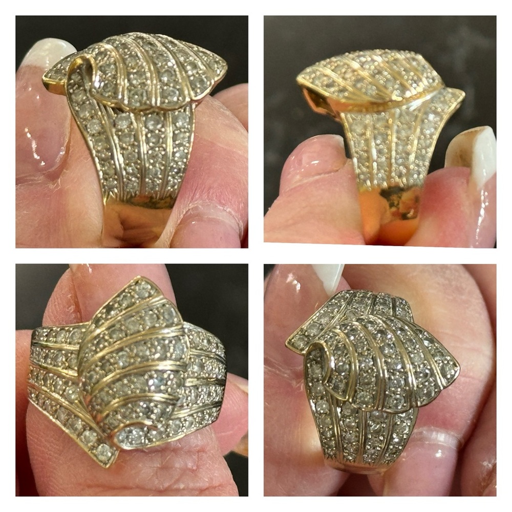 1.3ct Diamond Ring in 14k Heavy Yellow Gold Size 10 - Picture 3 of 9